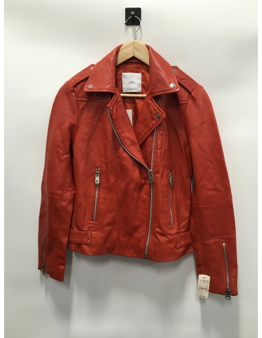 Orange Jacket Leather Mng, Size Xs pas cher 