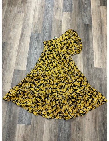 Black & Yellow Dress Casual Maxi Farm Rio, Size S la colonne vertébrale