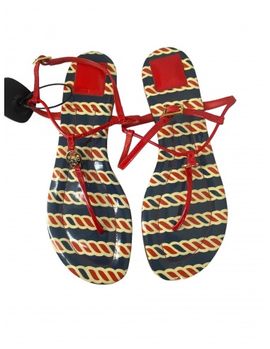 Red Sandals Flats Tory Burch, Size 10.5 pas chere