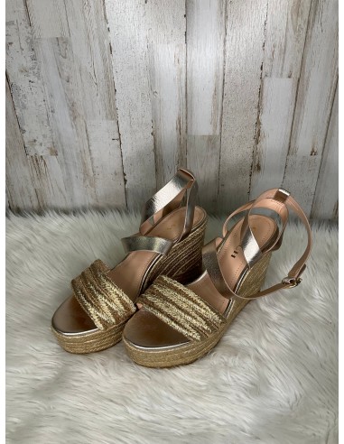 Gold Sandals Heels Wedge Coach, Size 8.5 Comparez et commandez 