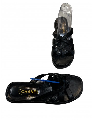 Black Sandals Luxury Designer Chanel, Size 10 de votre