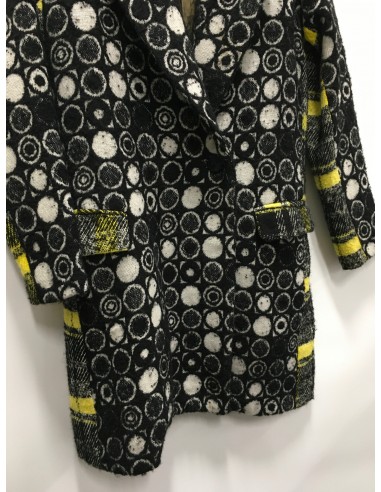 Black White Coat Wool Desigual, Size L vous aussi creer 