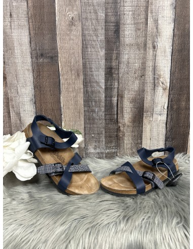 Navy Sandals Flats Birkenstock, Size 6 Dans la société mordern